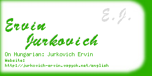 ervin jurkovich business card
